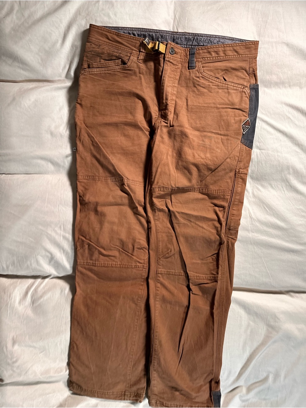 Prana Brown Double Knee Gorpcore Hiking Pants 36 Fits 37x31 Outdoor Workwear Y2K